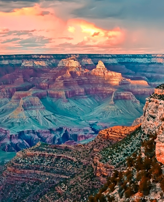Photo:  Grand Canyon, Arizona, USA at sunset. 